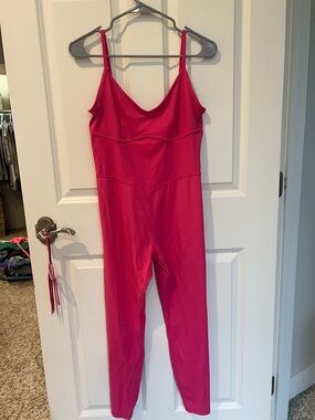 JoyLab Hot Pink Slim-Strap Jumpsuit